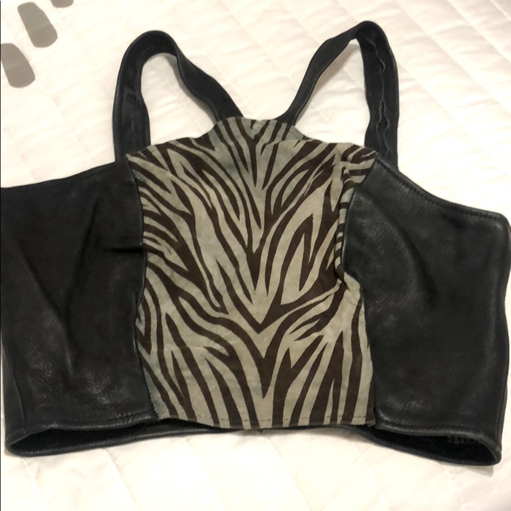 Deerskin leather top one size